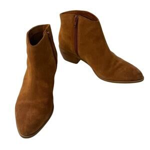 ABLE Chalsea Almond Toe Suede Ankle Western Booties Women's sz. 8 in Cognac